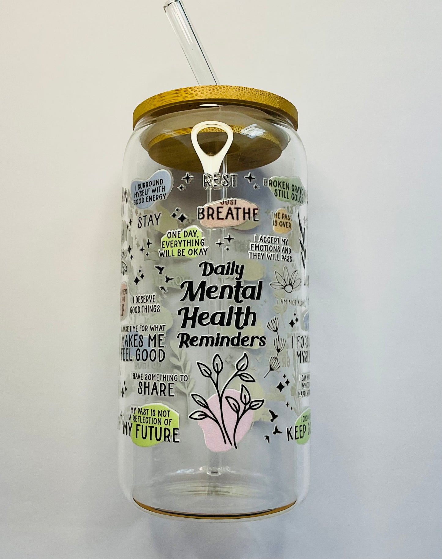 Glass Cup - Mental Health options