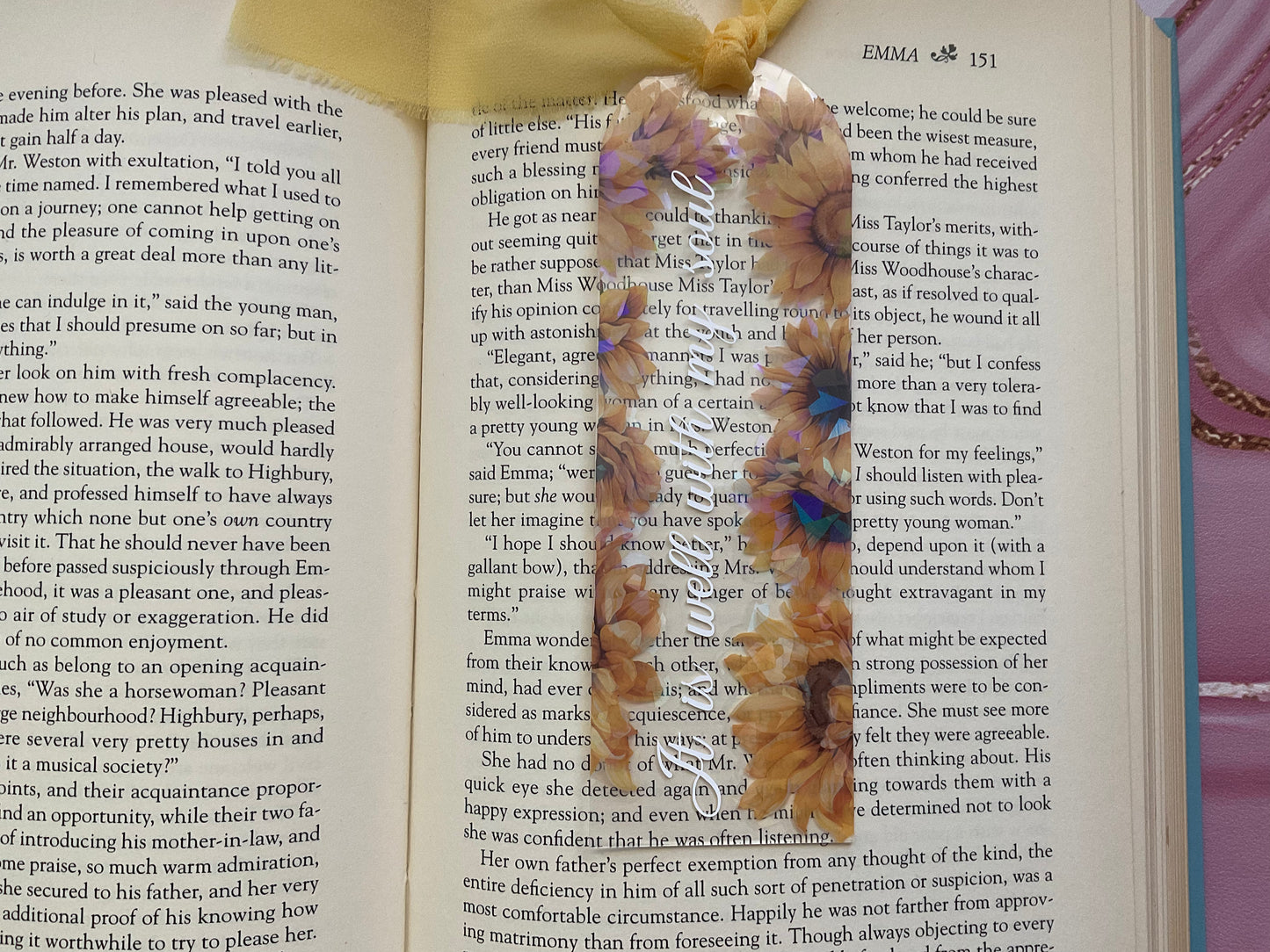 Acrylic Bookmark With Tassel - It is well (Yellow)