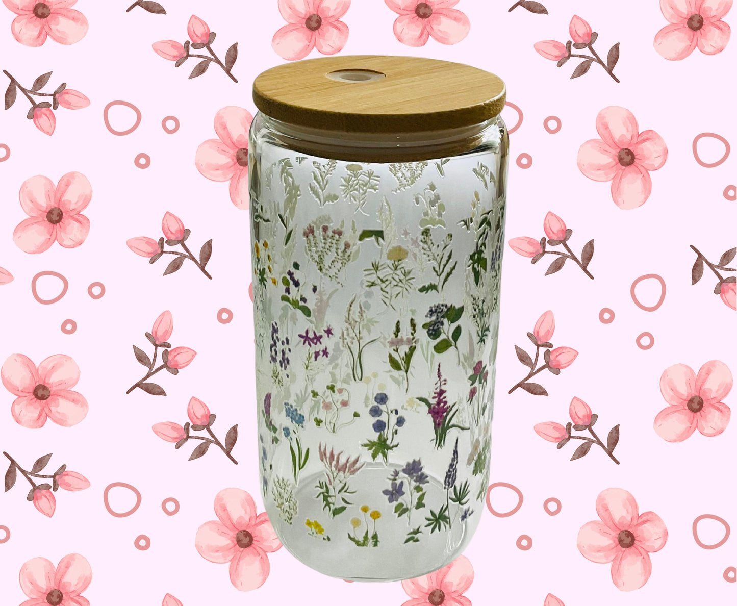 Glass Cup - Floral options