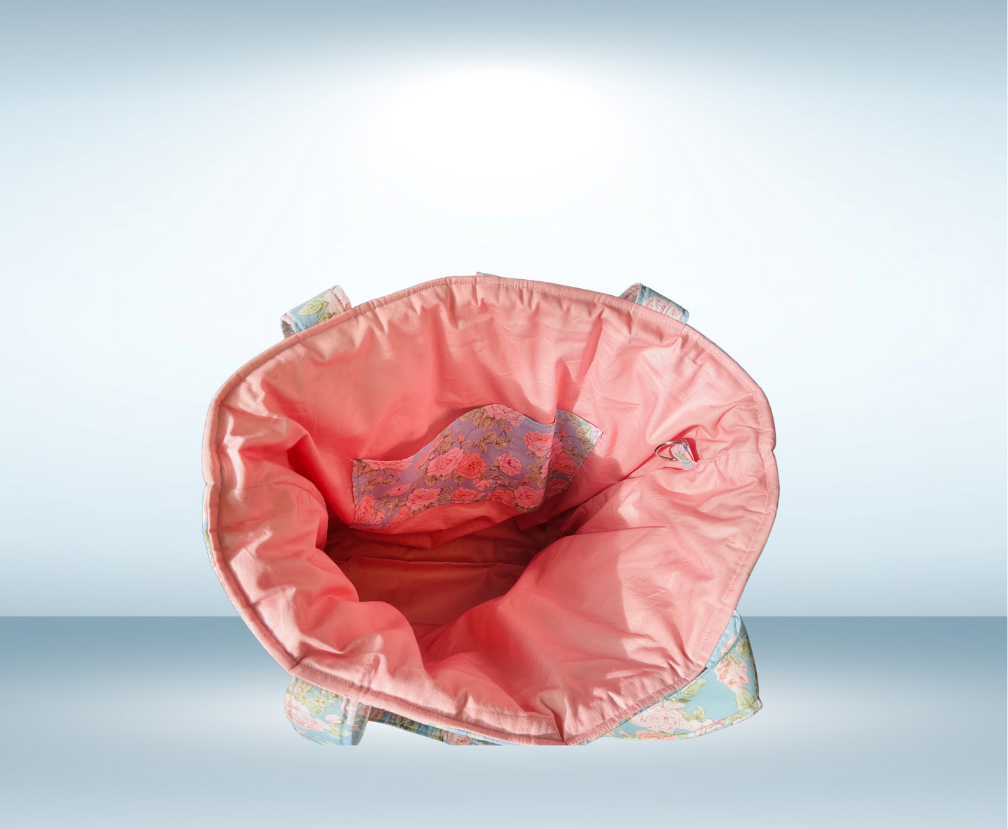 Quilted Tote Bag - Blue Sky