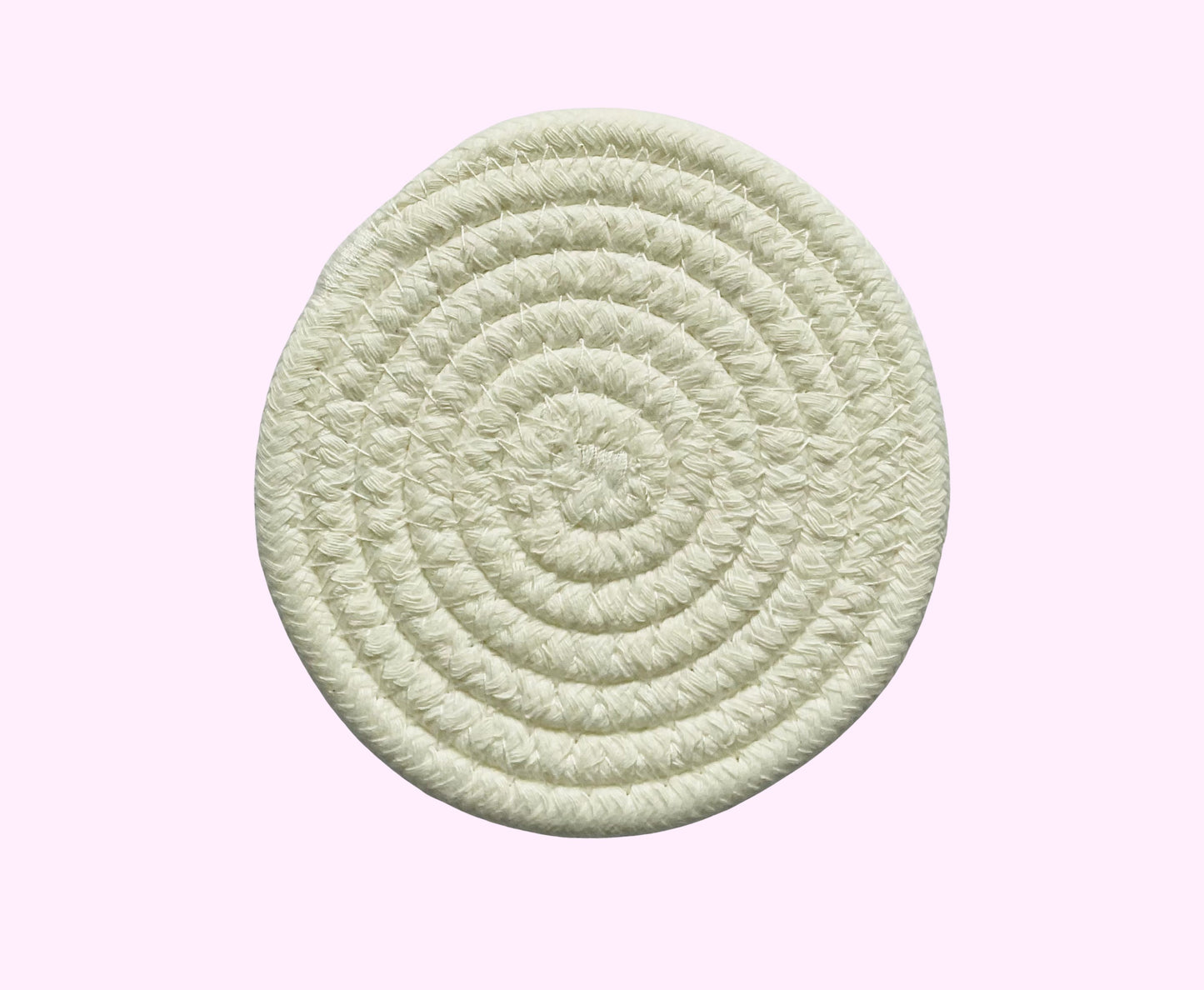 Woven Boho Coaster - White