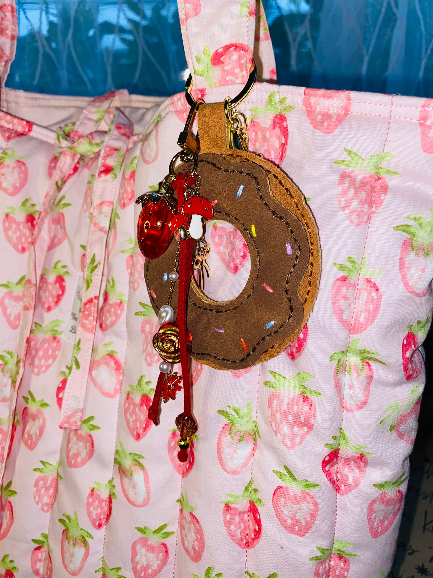Bag - Keychain Charms - Handsewn faux leather