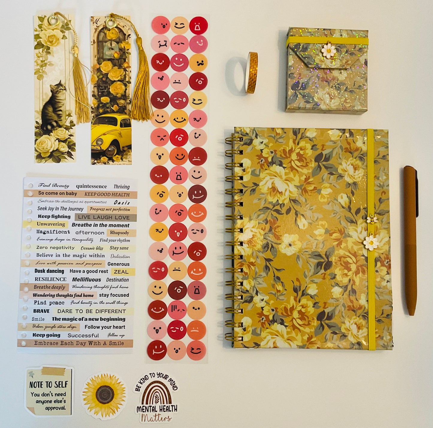 Yellow Rose Journaling box set