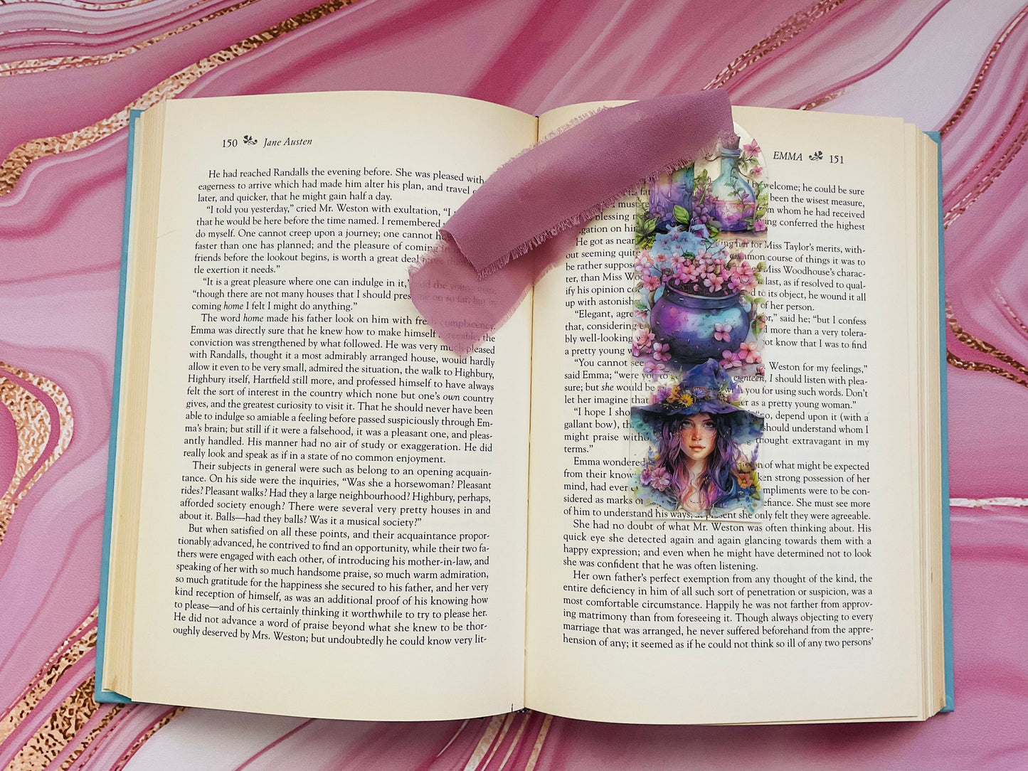 Acrylic Bookmark With Tassel - Flower Power