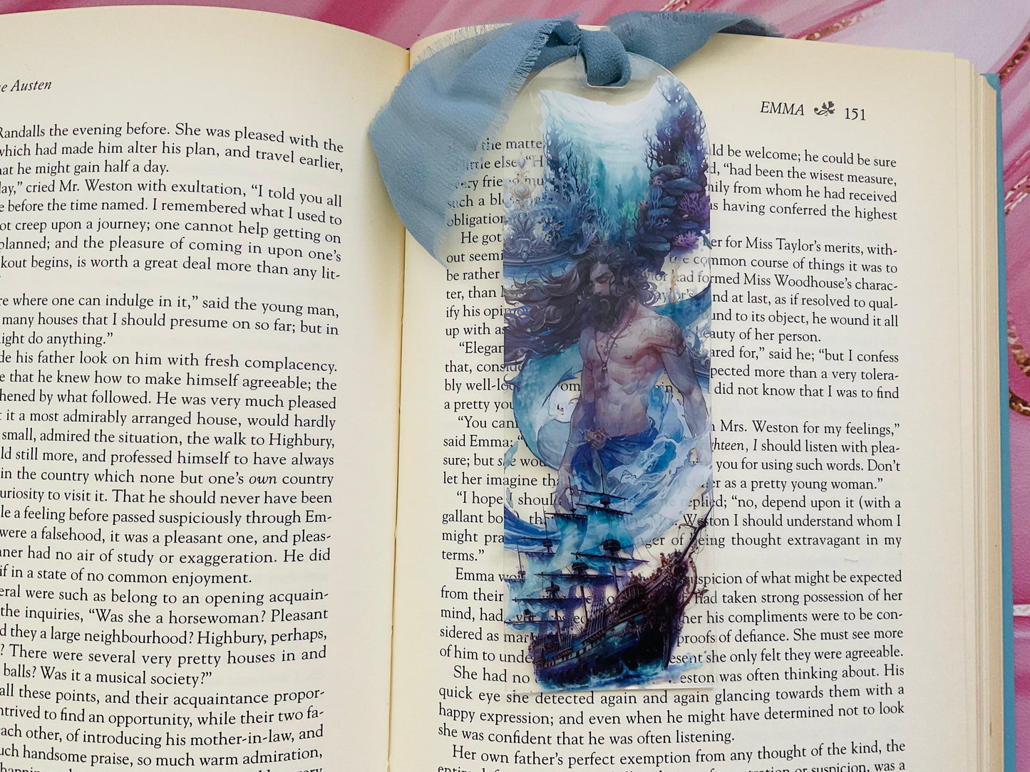Acrylic Bookmark With Tassel - Poseidon