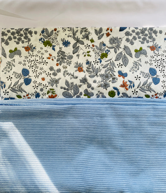Quilted Tote Bag - Blue Spring