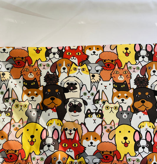 Quilted Tote Bag - Cats and Dogs