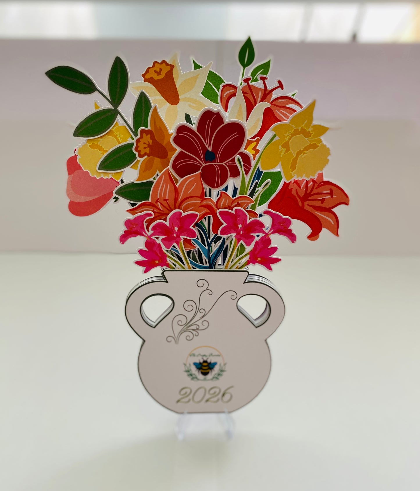 Flowers in vase - Desk Calendar - 2026