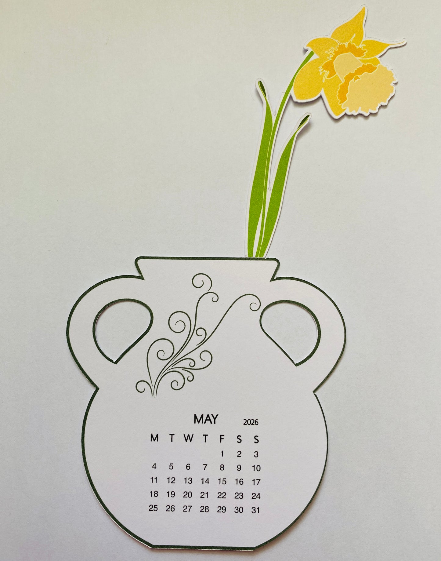 Flowers in vase - Desk Calendar - 2026