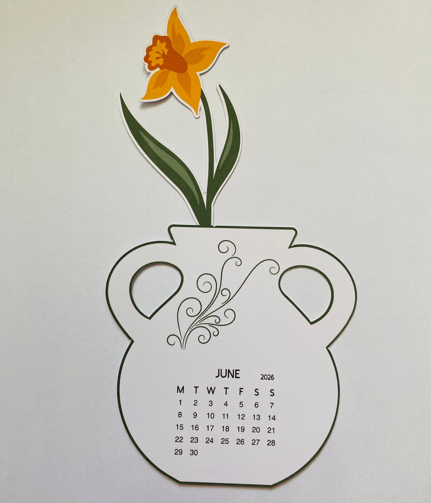 Flowers in vase - Desk Calendar - 2026