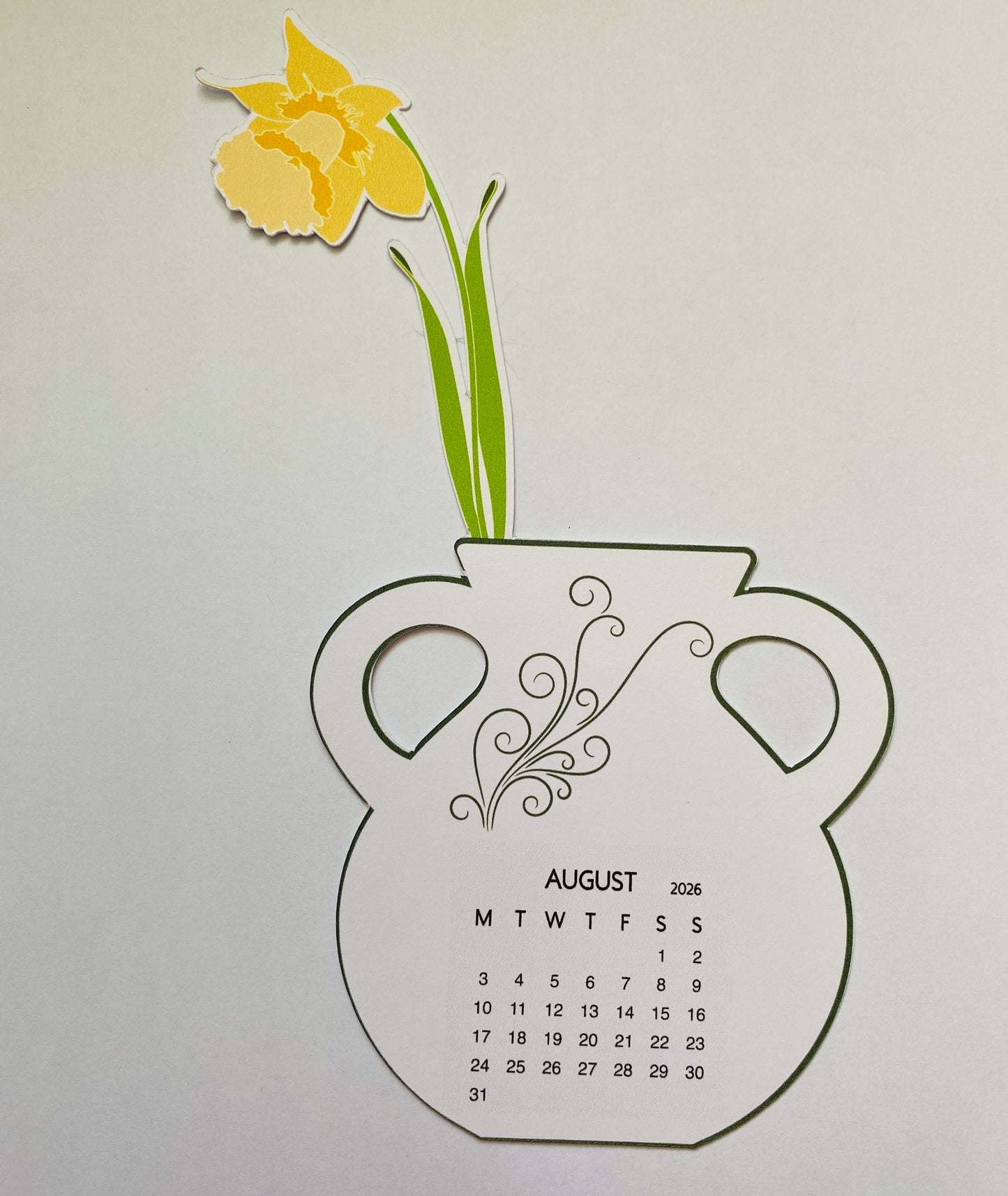 Flowers in vase - Desk Calendar - 2026