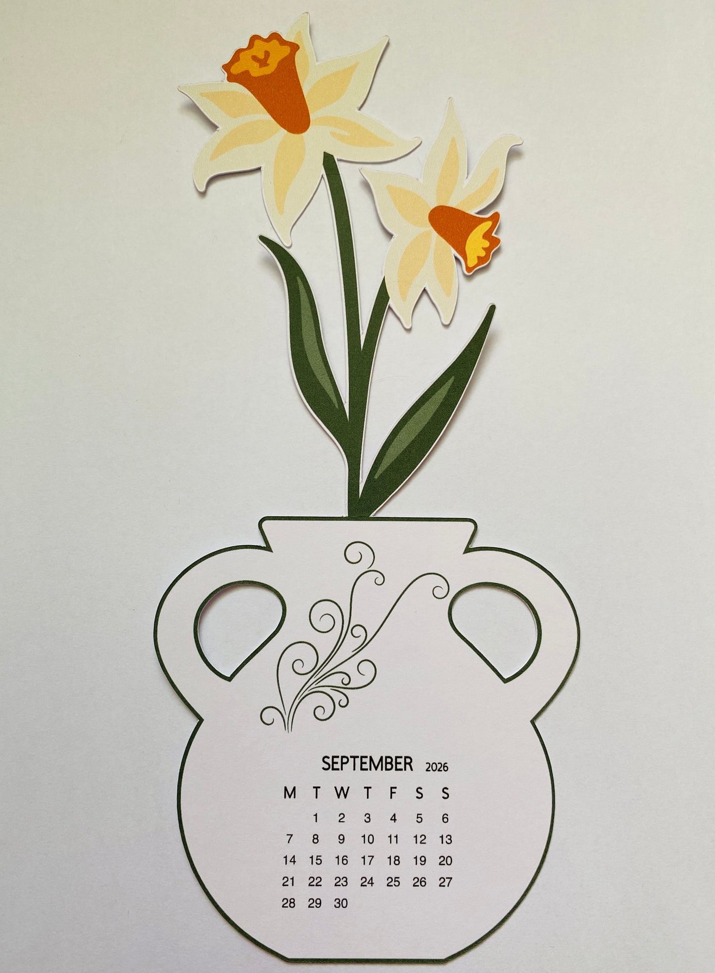 Flowers in vase - Desk Calendar - 2026