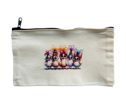 Canvas pencil case - Cool chicks!