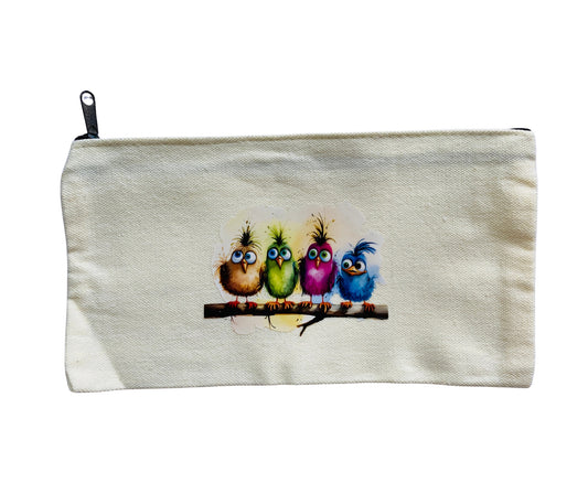 Canvas pencil case - Oddball birds
