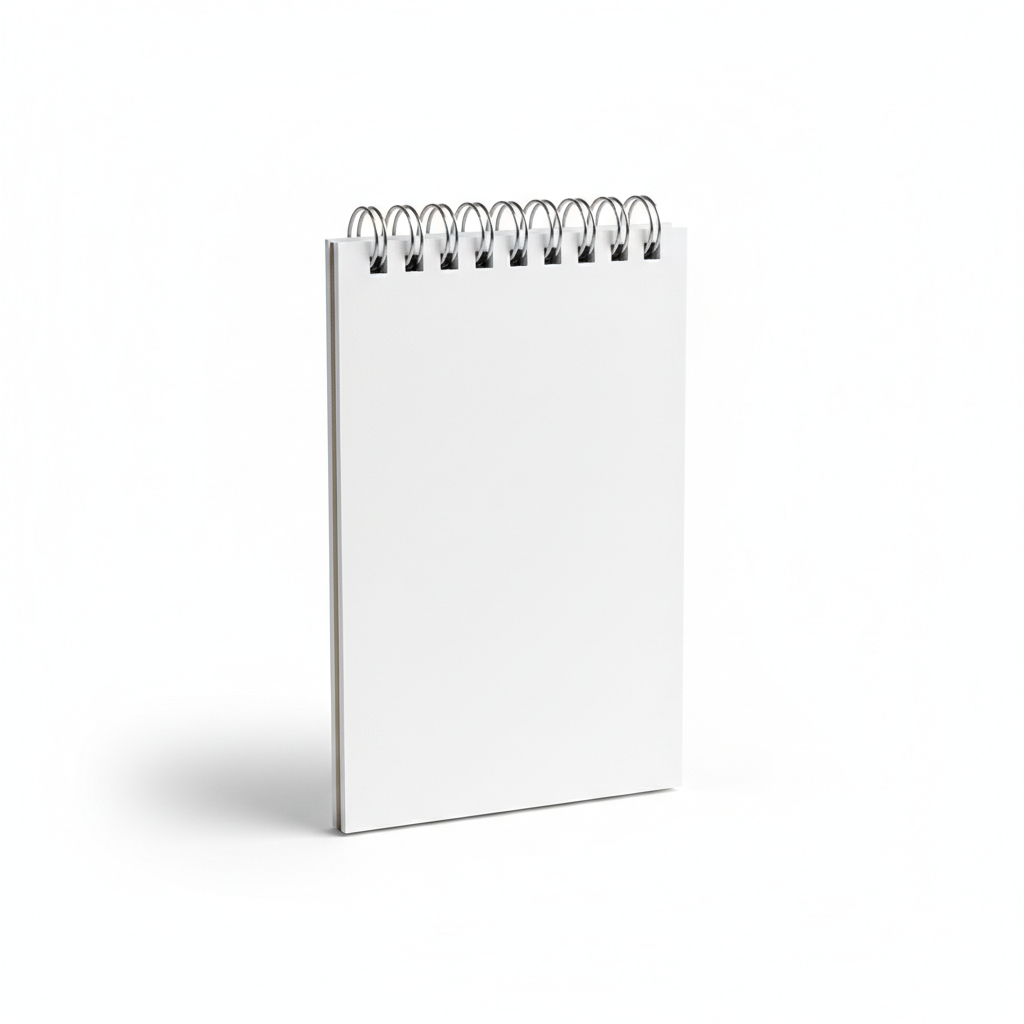 An A6 top flip spiral notepad with blank cover